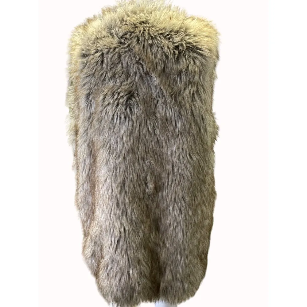 Rachel Zoe Women's Faux Fur Vest Brown/Gray Size M SKU 5746 - Image 4