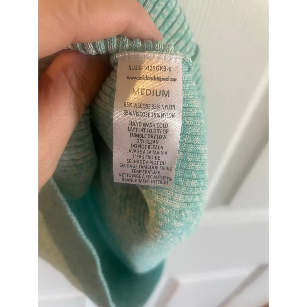 NWT Solid & Striped Greek Blue Marissa Ribbed Mini Dress size medium - Image 4