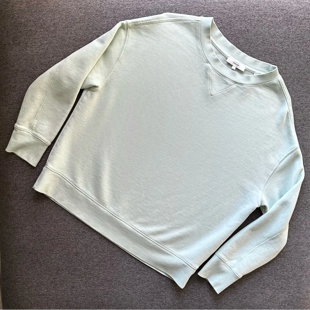 Vince Drop Shoulder Pullover 100% Cotton Sweater Small - Image 2