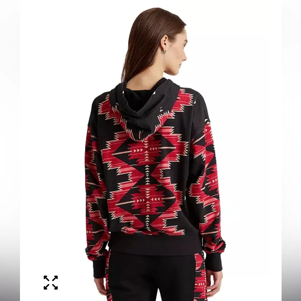 Lauren Ralph Lauren Southwestern Inspired French Terry Hoodie. Size Small. - Image 2