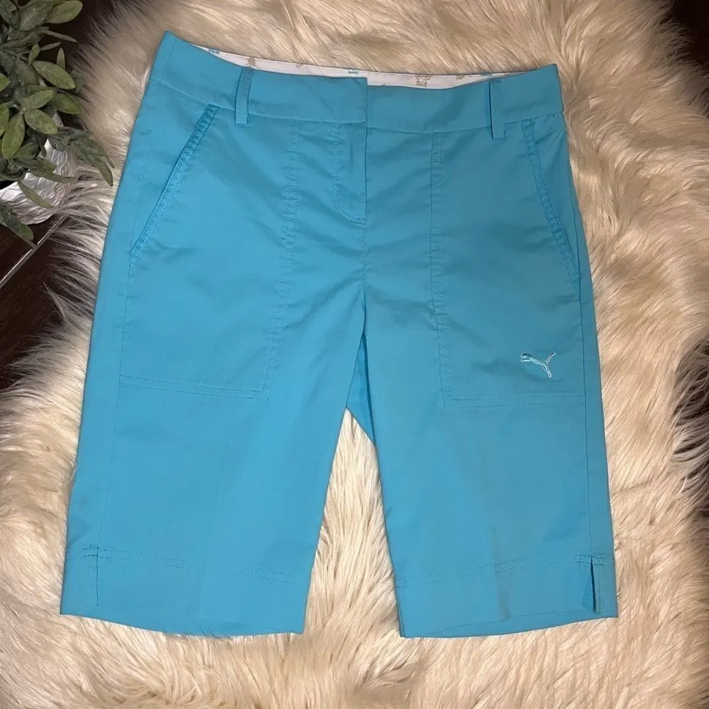 Puma  turquoise tech golf shorts sz 2 - Image 2