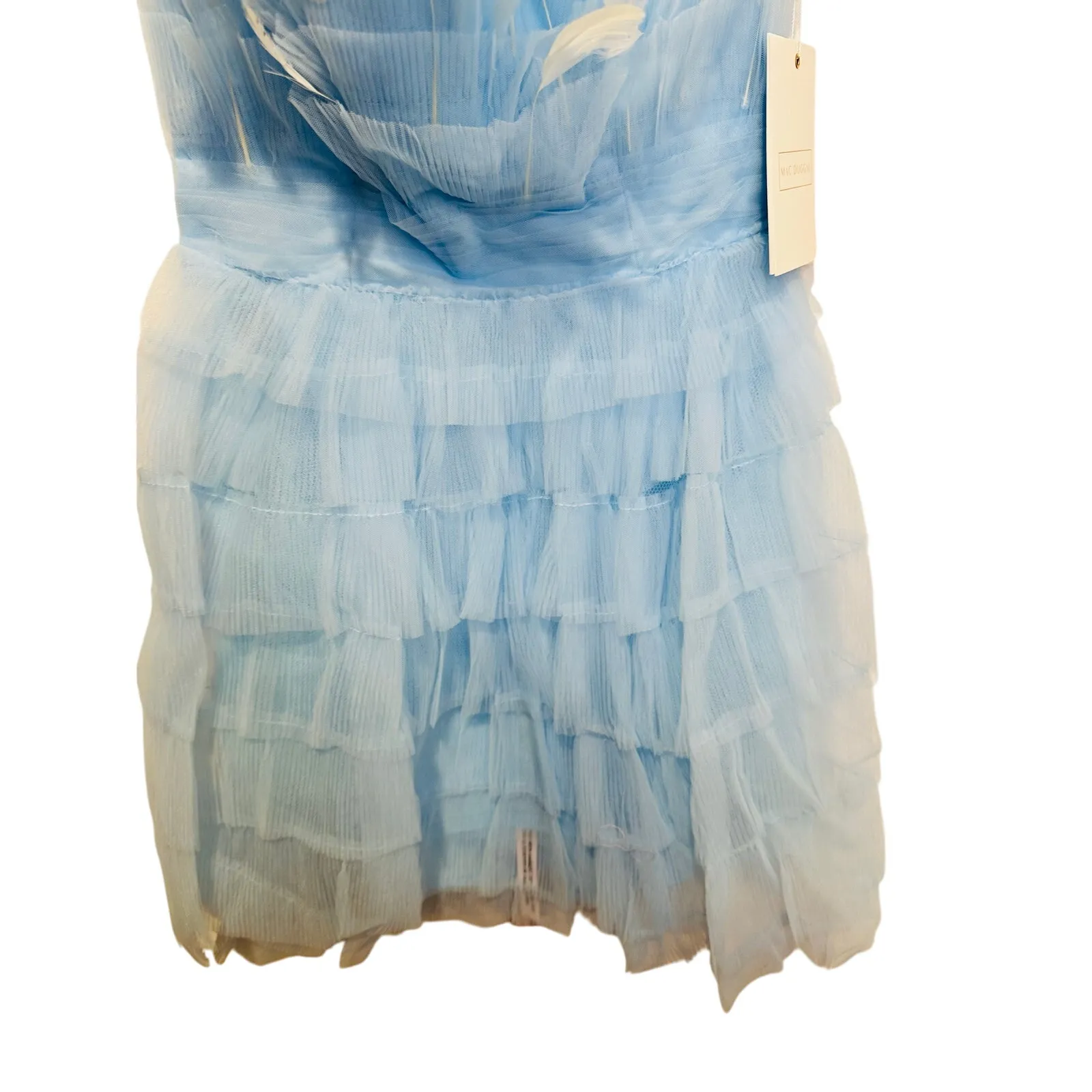 MAC DUGGAL 20529 Powder Blue Strapless Feathers Short Tulle Dress NWT sz 6 - Image 16