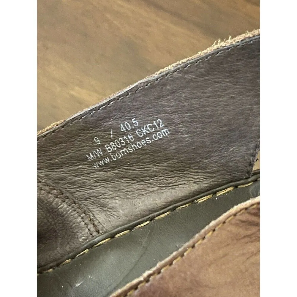 Born Women’s Platform Slingback Sandal Brown Leather size 9M Heels Peep Toe - Image 7