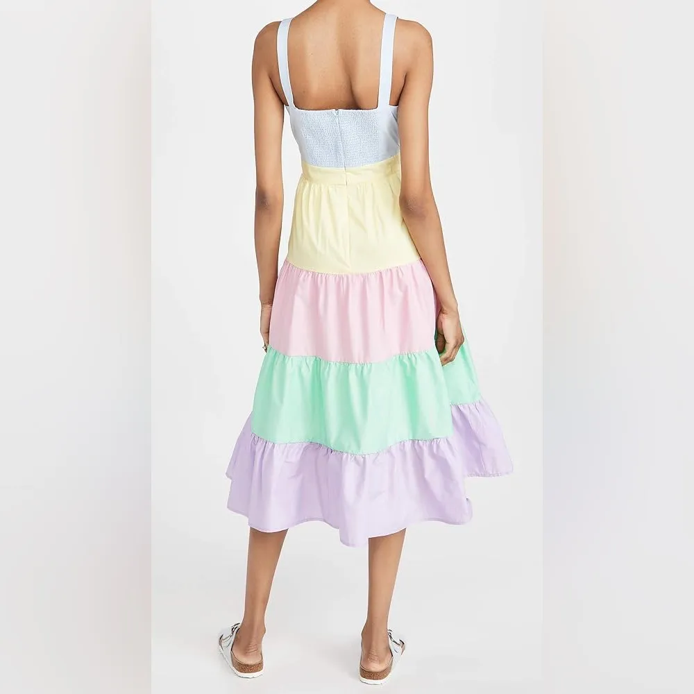 English Factory Colorblock Tiered Midi Dress - Image 4