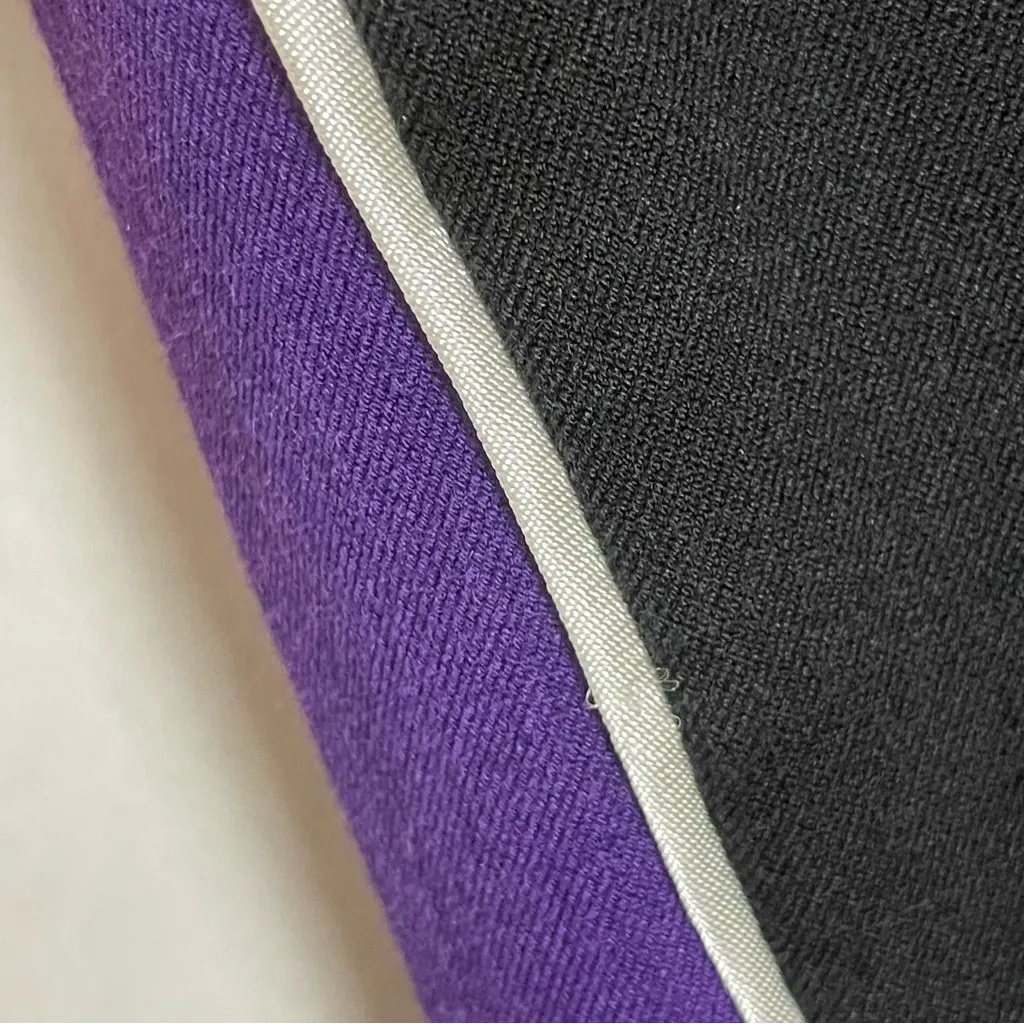 Alfani Pants Black Stripe Purple White Trim Stretch Size 16 Ankle Sporty Pockets - Image 6