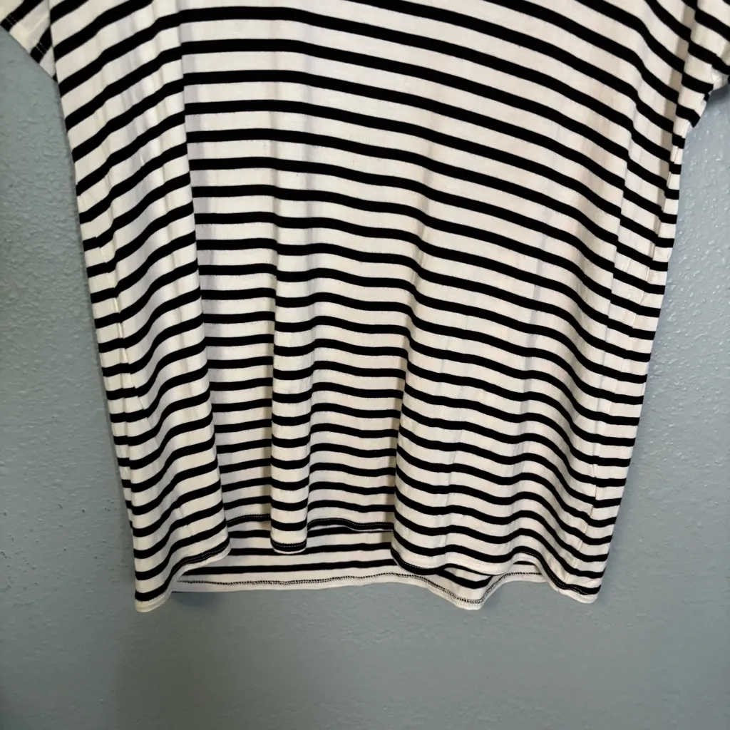 Quince Maternity Black and White Striped‎ Bamboo Short Sleeve Tee - Image 5