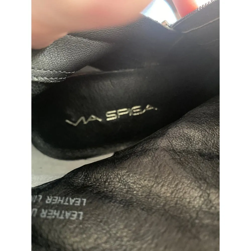 Via Spiga Madeline black Leather Stilettos Ankle Boots Booties size 7.5 - Image 12