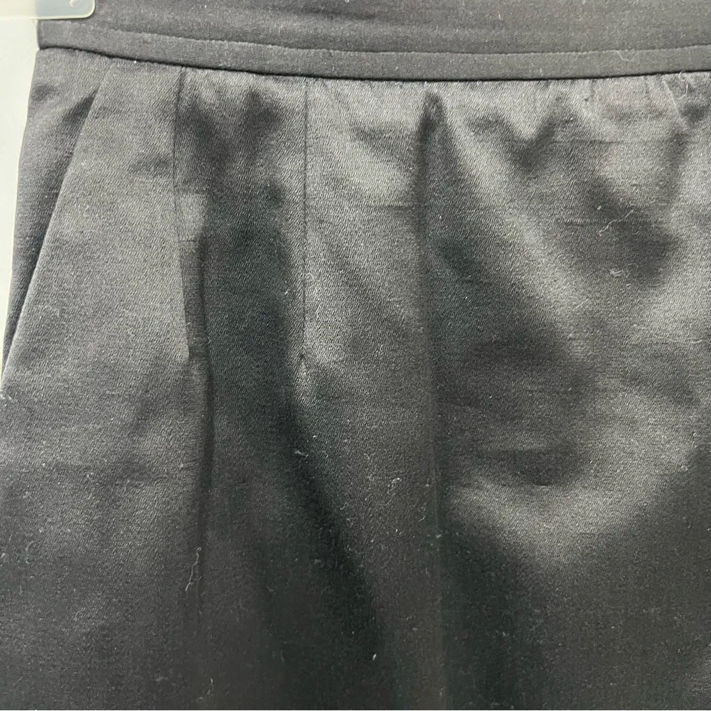 Vintage 38 YSL Yves Saint Laurent rive gauche Black Silk blend Skirt w/pockets - Image 4