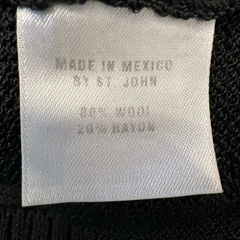 St. John Sport black short sleeved heavy knit cardigan sweater, cable knit Sz S - Image 14