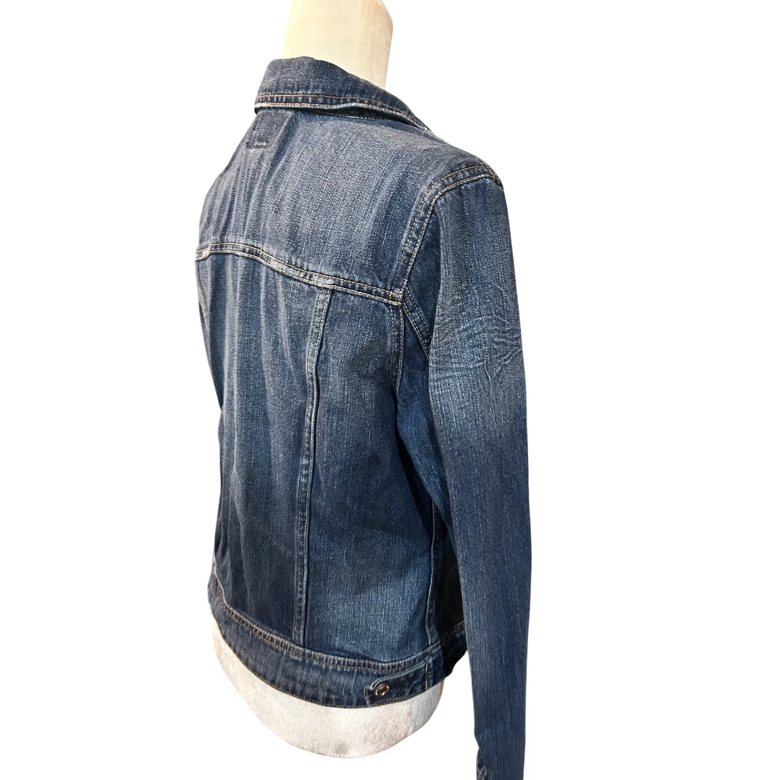 Denim‎ Jacket Womens Blue Jean Classic Casual Layering Essential Staple Size M - Image 6