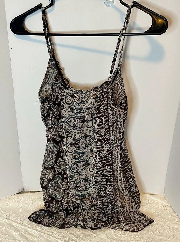 Maurice’s brown and blue sheer tank top - Image 3