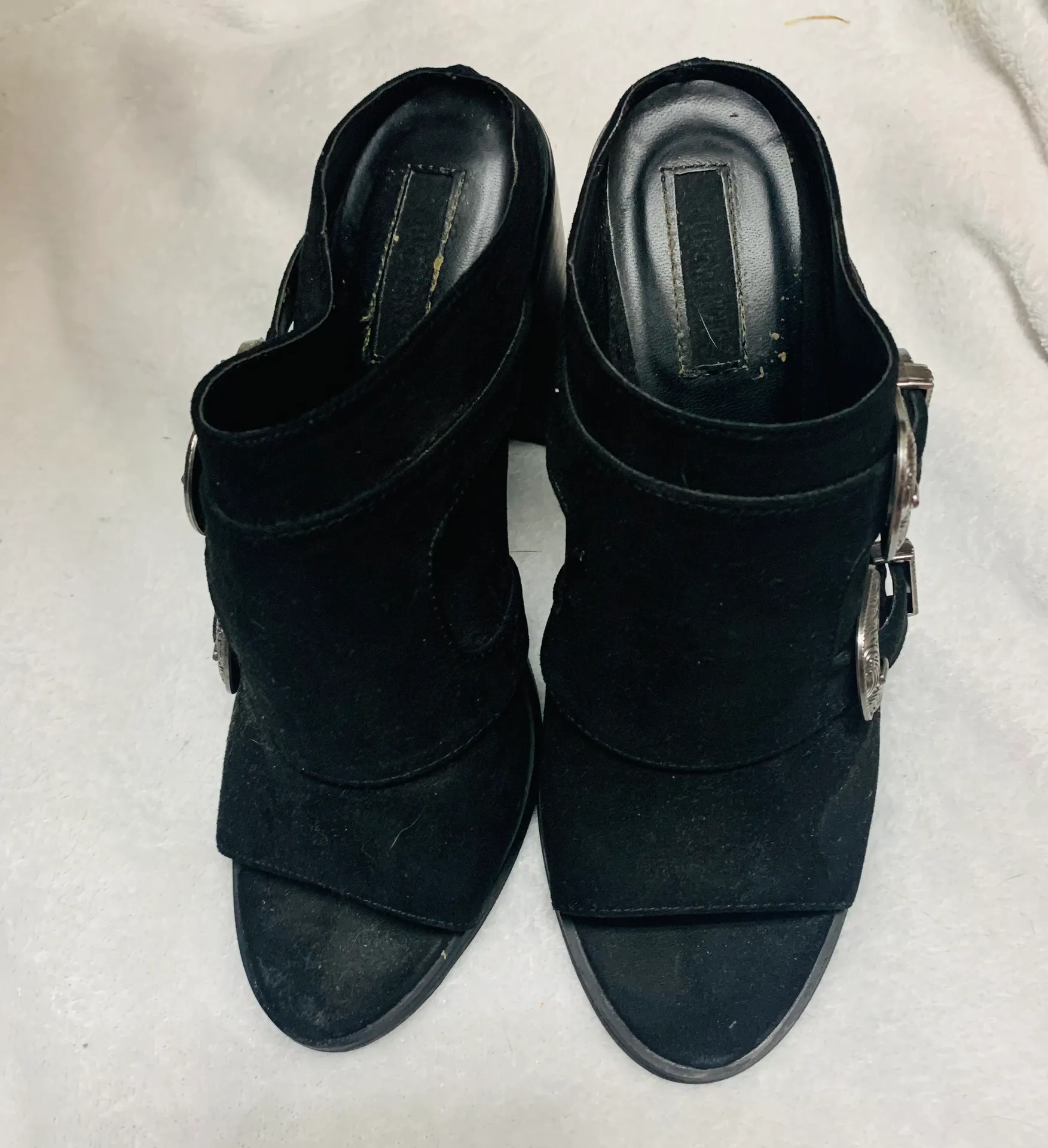 Brown Open Toe Wedges - Image 2