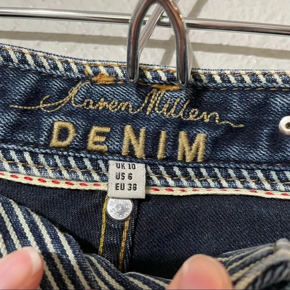 Karen Millen Blue Straight Leg Mid Rise Jeans Womens 6 Medium Wash - Image 3
