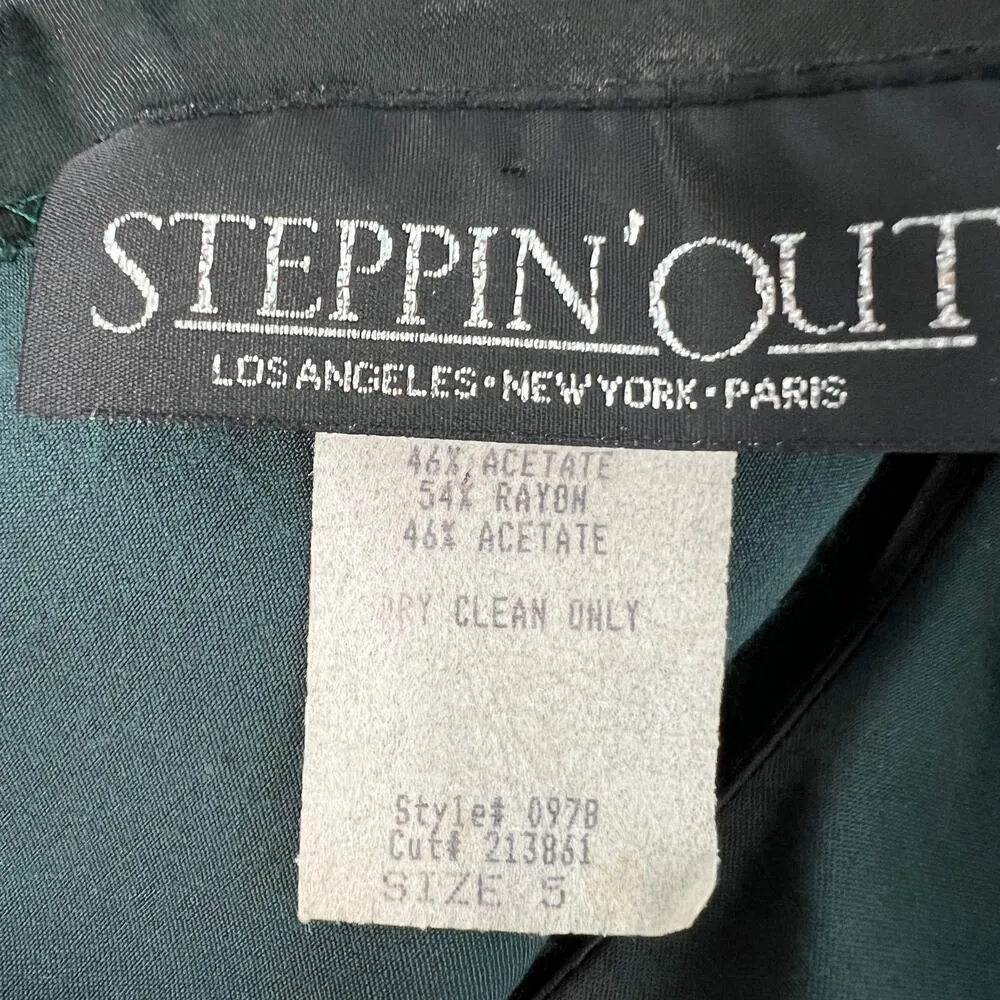 Stepping' Out Y2K Vintage Retro Whimsygoth Fairyogth Whimsical Womens Dress Sz 4 Green - Image 7