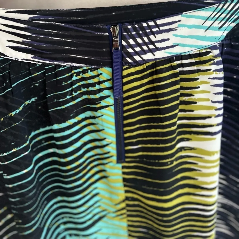 Loft Skirt Mini Palm Leaf Black Green 8P Silky Midrise A-line Party Date Concert - Image 10