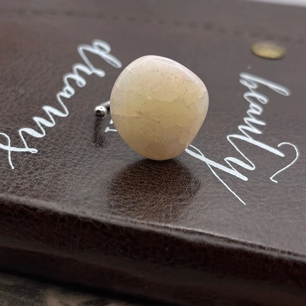 Handcrafted Oversized Agate Bohemian Stainless Steel Adjustable Ring - Image 4