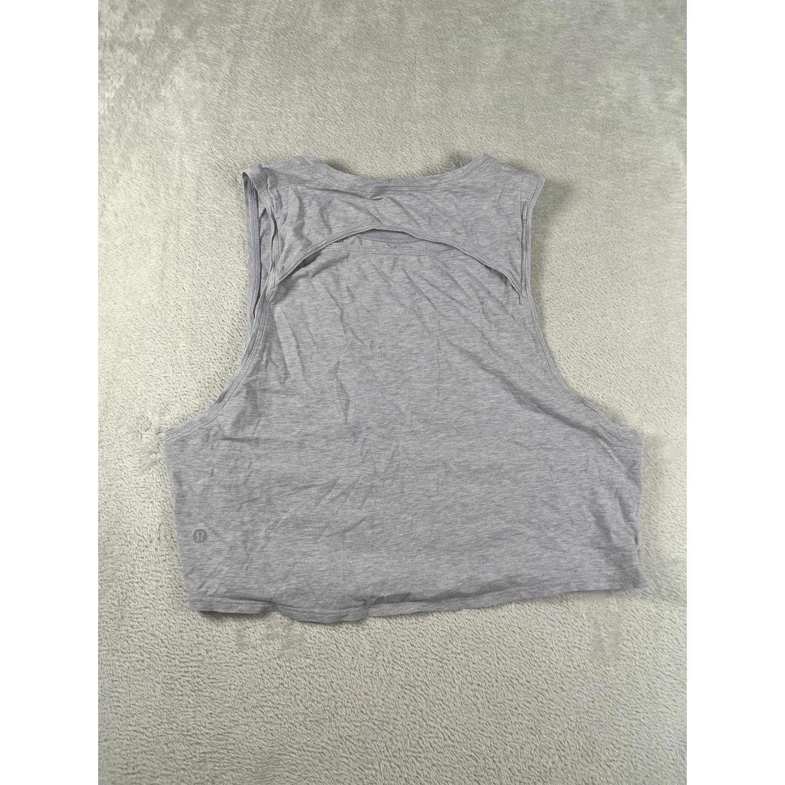 Lululemon Cut Back Crop Tank Top Pima Cotton in Purple Womens 10 Workout Yoga - Image 3
