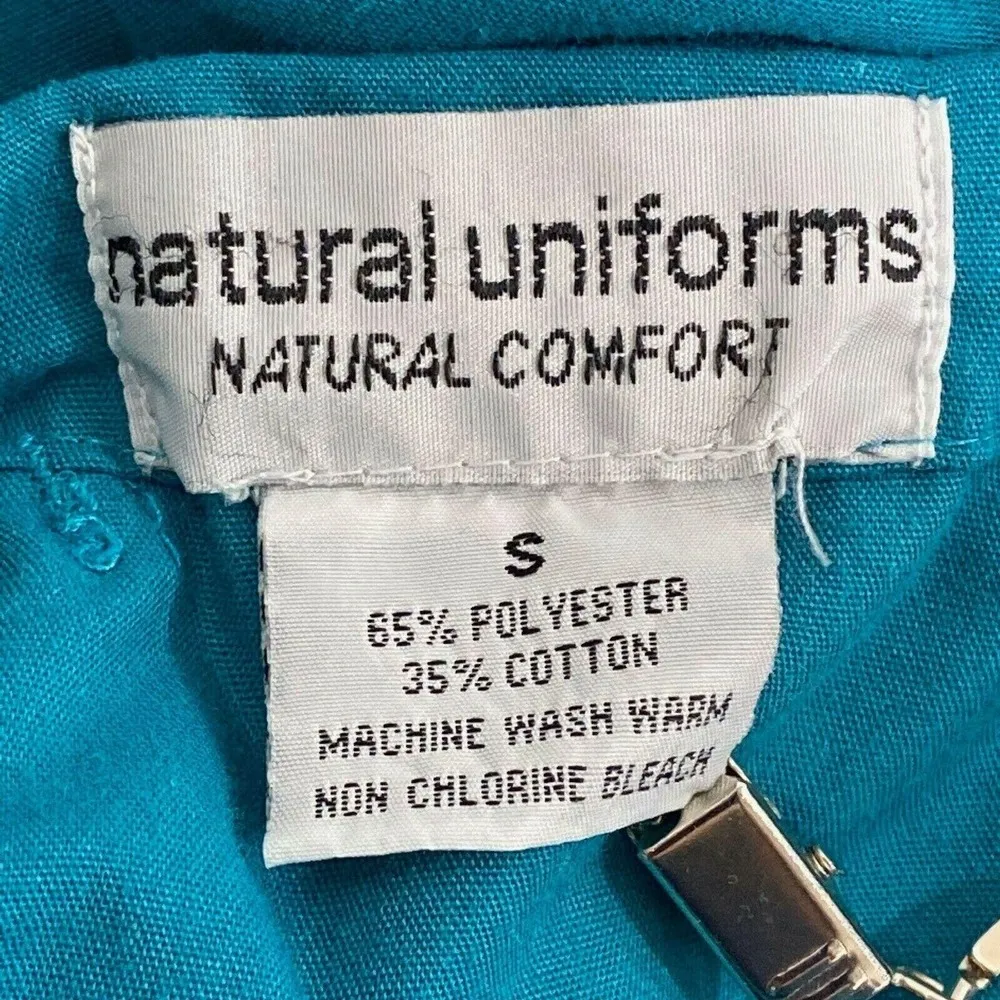 Natural Uniforms Solid Blue Turquoise Scrub Pants Size Small S - Image 9