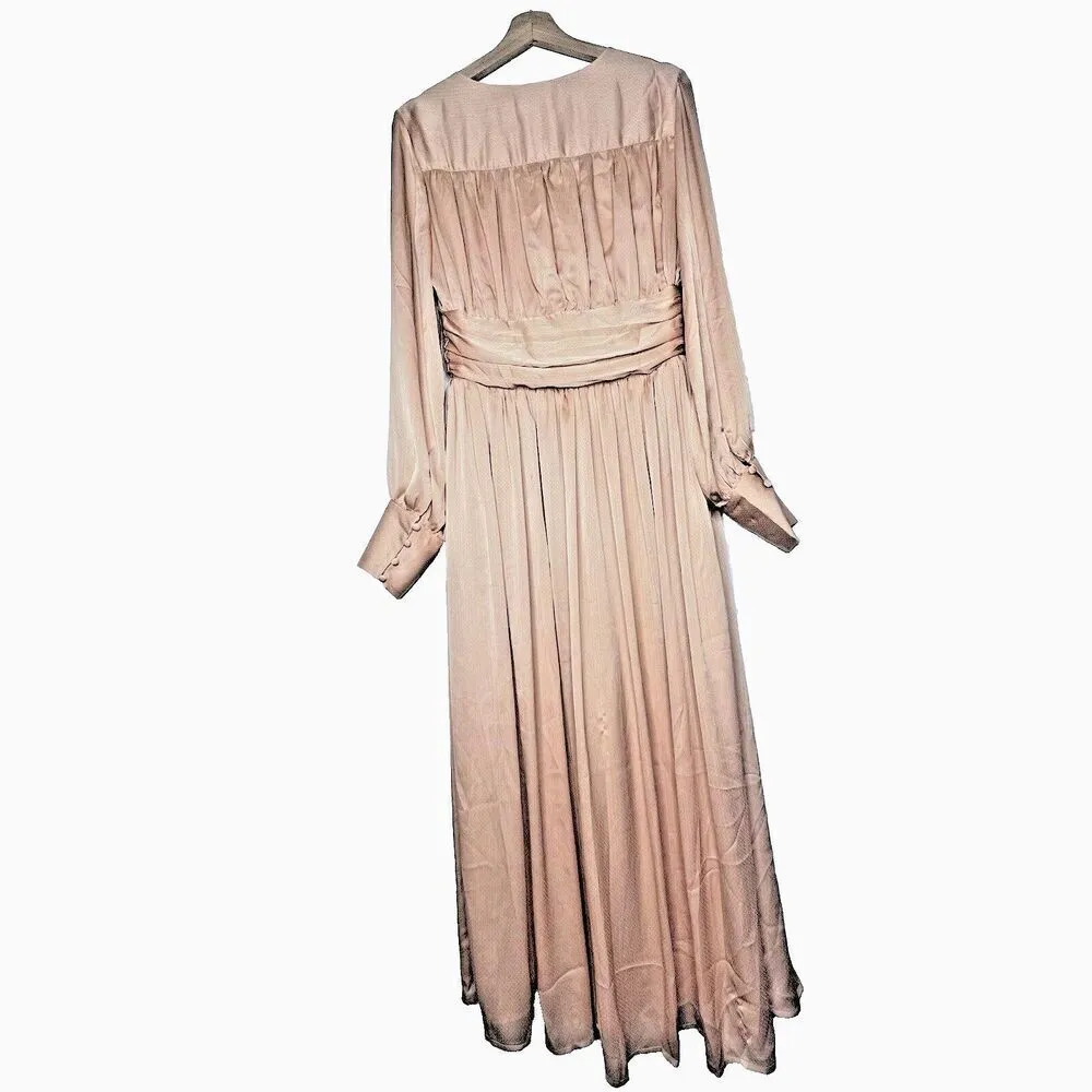 Maxi dress modern ball women gowns gold casual romantic chic flowy Moft L. Size L - Image 8