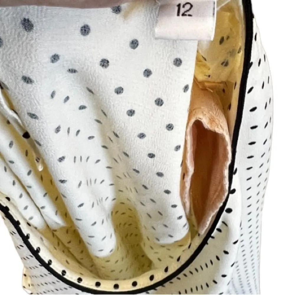 Vintage Polka Dot Top with Shoulder‎ Pads Size 12 - Image 6