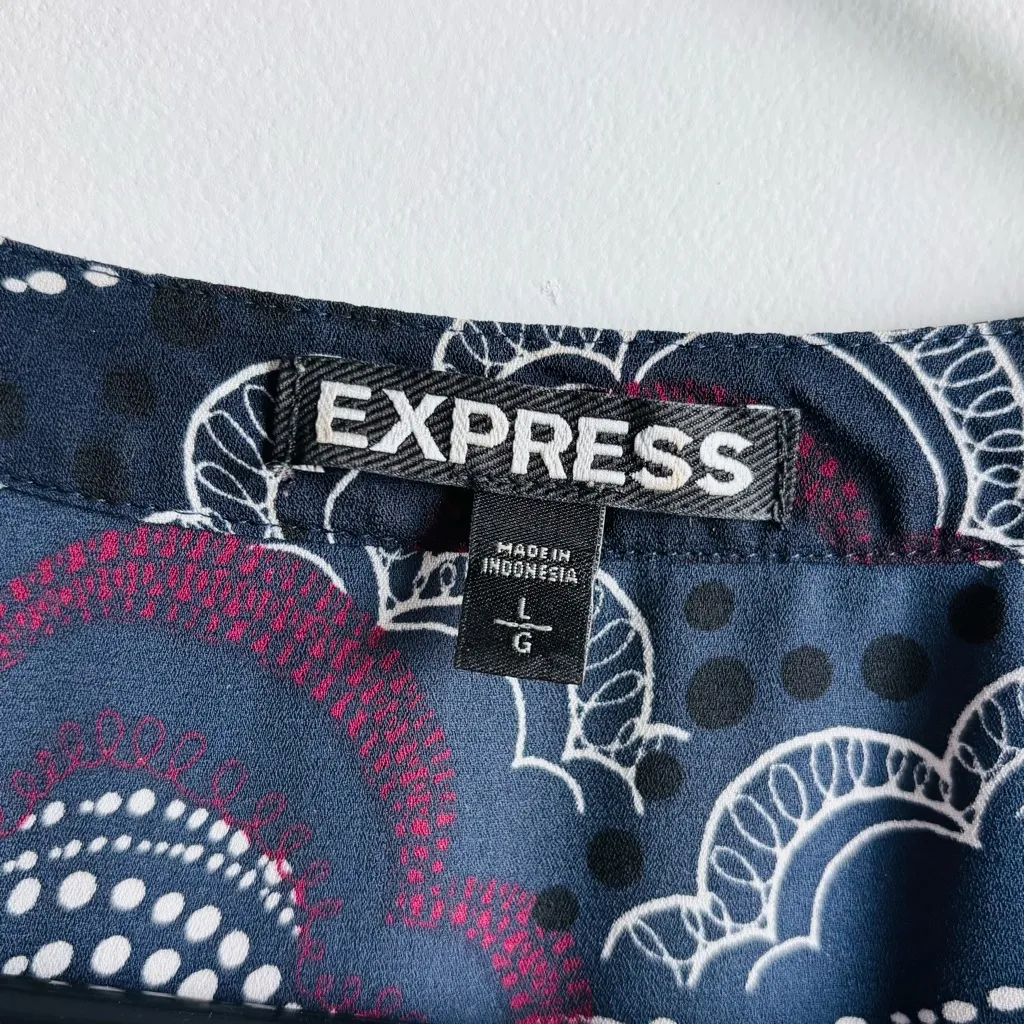 Express size L cloud print long-sleeve blouse high-low hem - Image 6