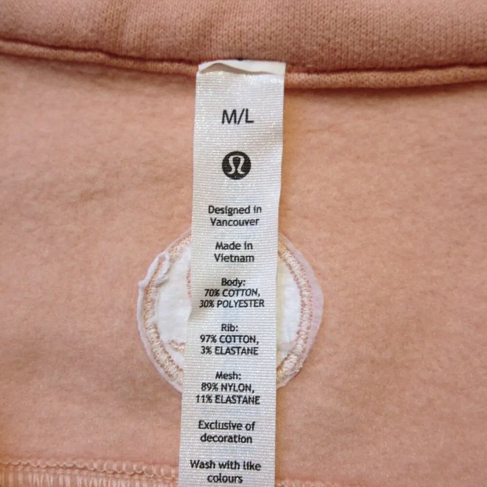 NWT Lululemon Scuba Oversized Funnel Neck in Peach Satin Fleece Sweatshirt M/L - Image 4
