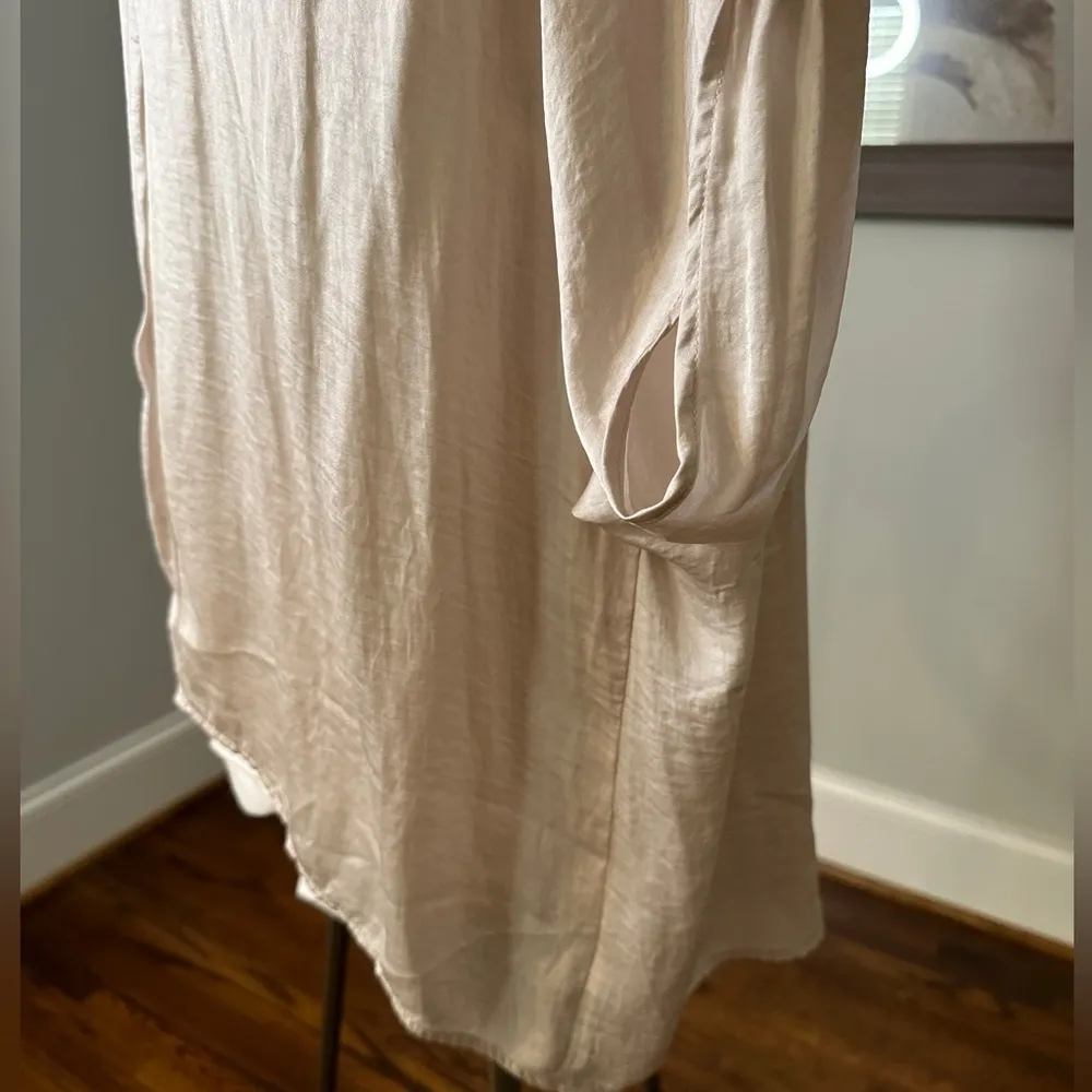 dusty pick sateen flowey top - Image 2