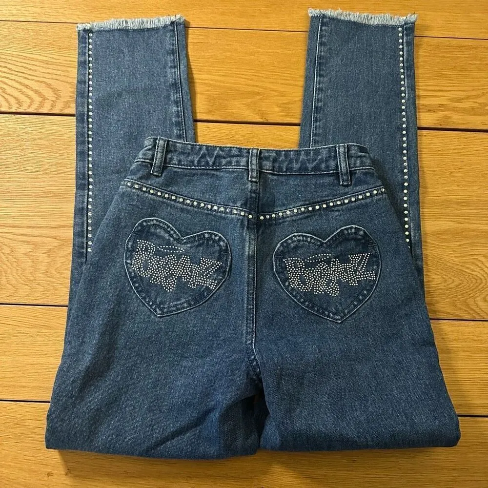 NWT y2k Dolls Kill Bratz rhinestone jeans xs - Image 12