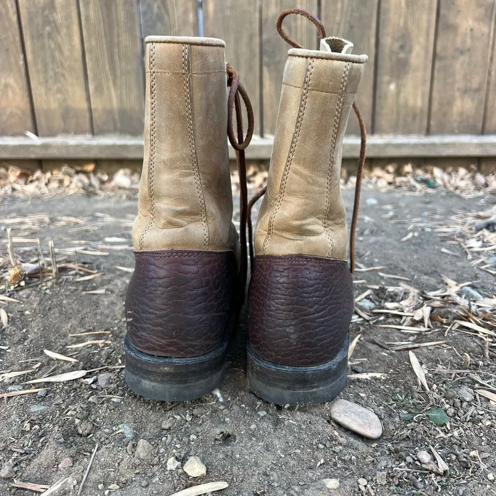 Justin Apache Brown Two Tone Roper Lace Up Cowgirl Boots 8B Style L353 - Image 5