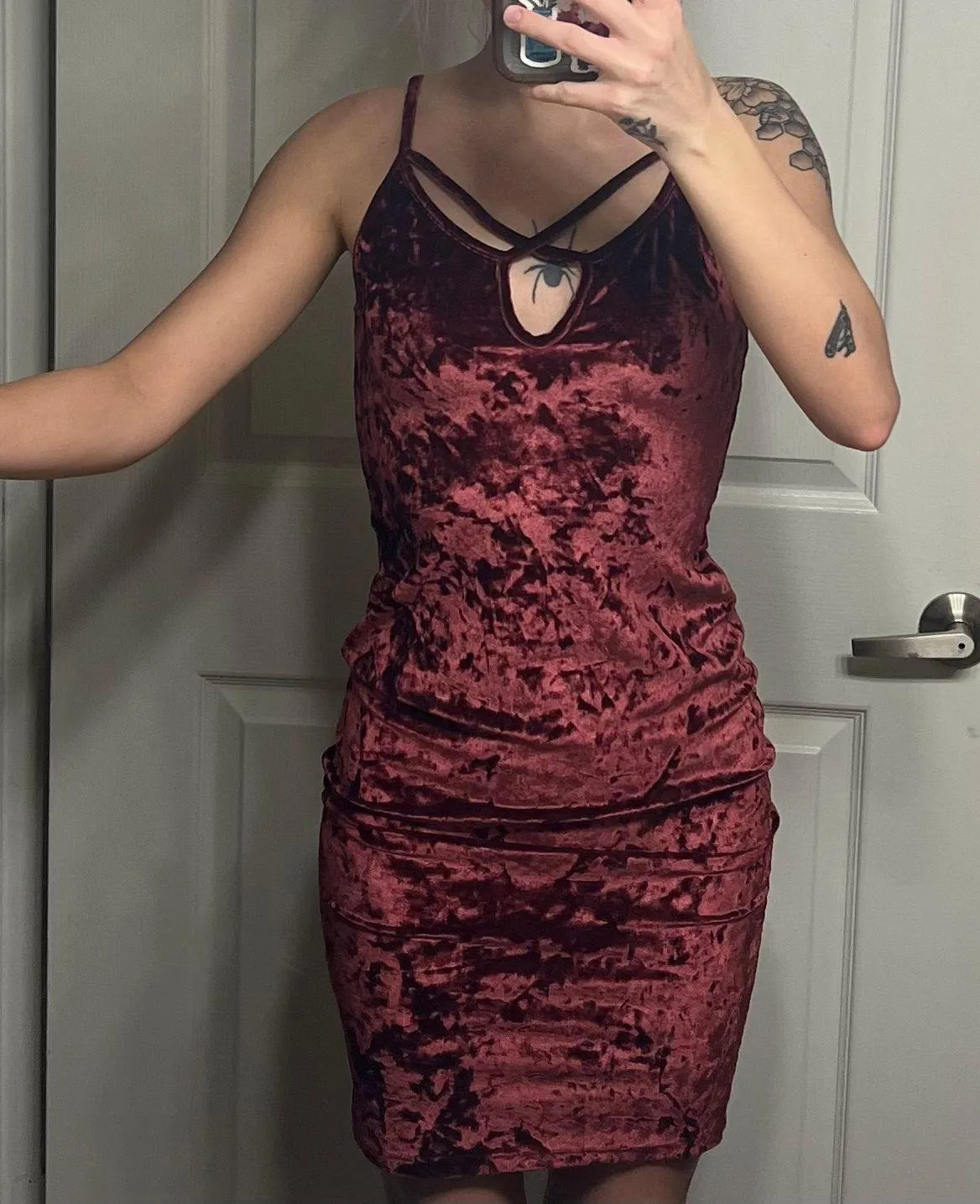 Velvet Strappy Dress - Image 2