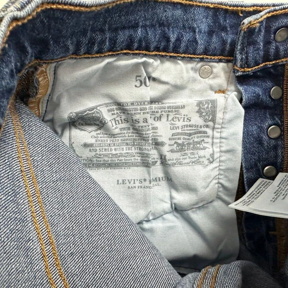 Levi's Premium 501 Original Cropped Womens Jeans High Rise Blue W 26  L 26 NWT - Image 13