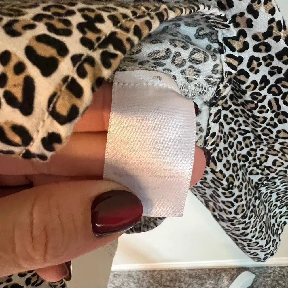 Talbots Leopard Animal Print Button Down Shirt Plus Size 1X Long Sleeve - Image 10