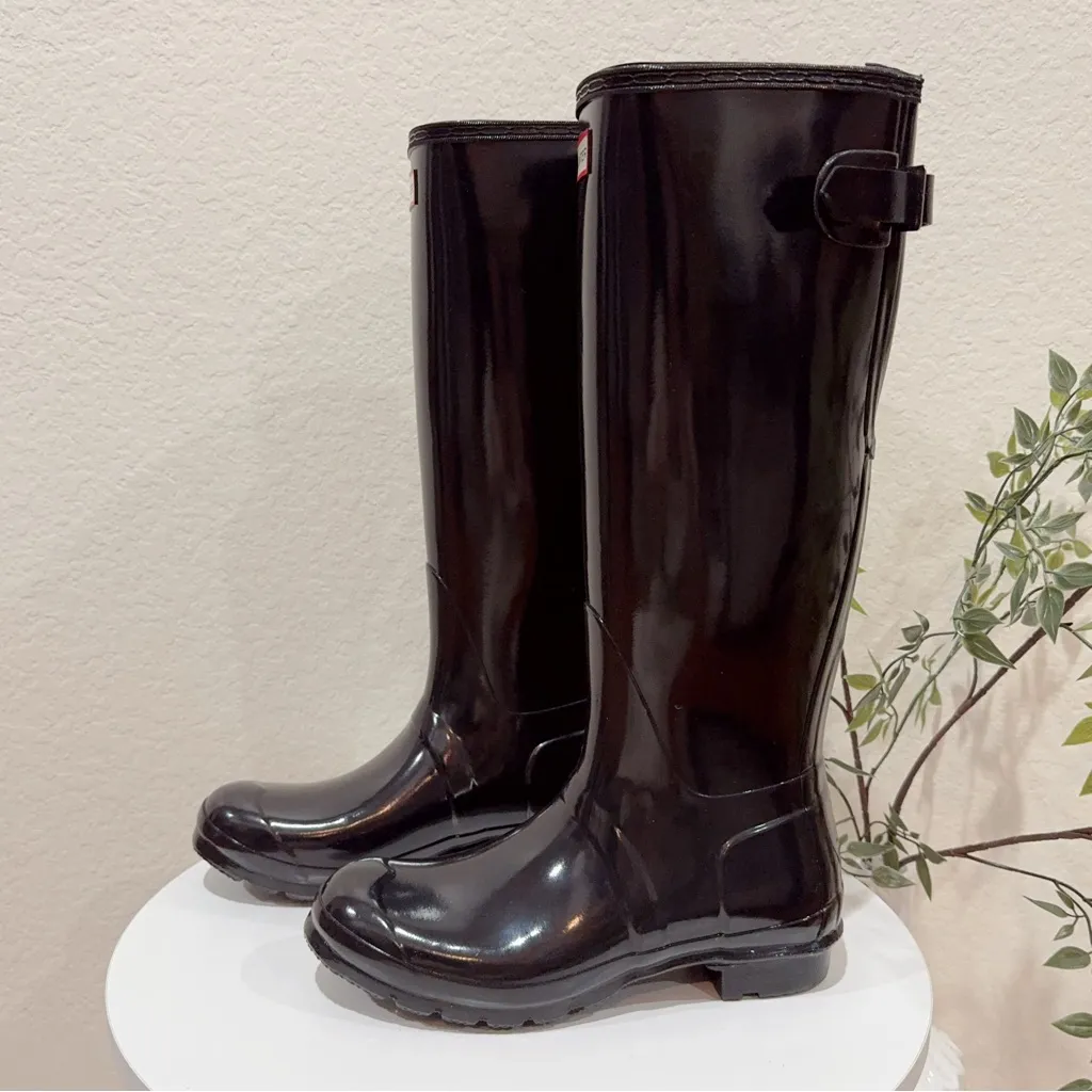 Hunter Women's Original Tall Gloss Rain Boots Knee High Size US8 NWOB - Image 5
