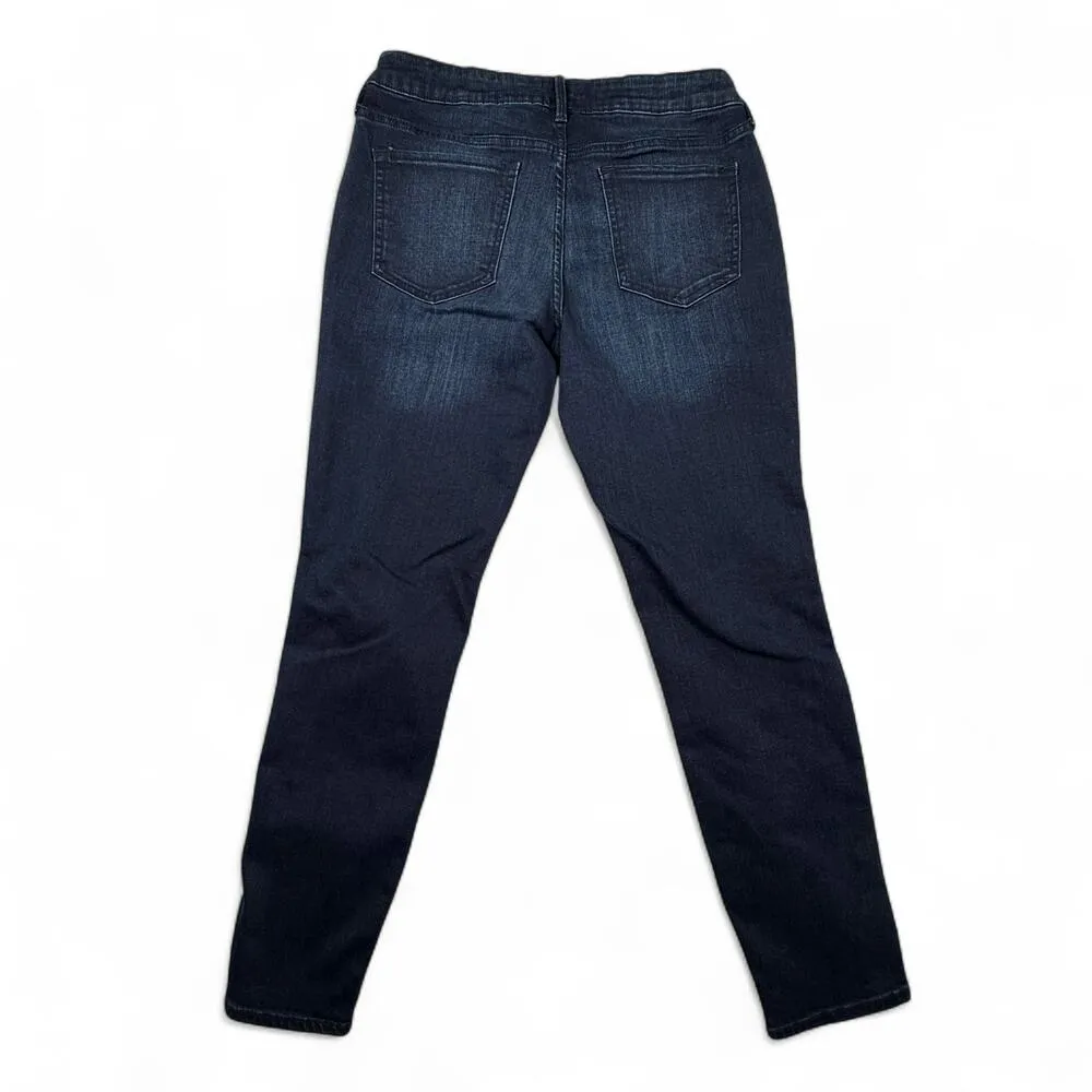 Old Navy Rockstar Tuxedo Stripe Skinny Jeans Indigo Rinse Women's 12 - Image 3