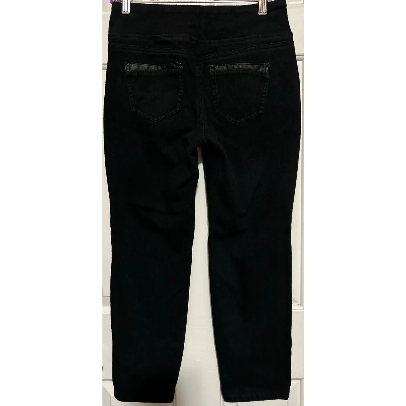 Belle Kim Gravel Women's Believe‎ in Your Own Beauty Black Pull on Pants Size 8P - Image 2