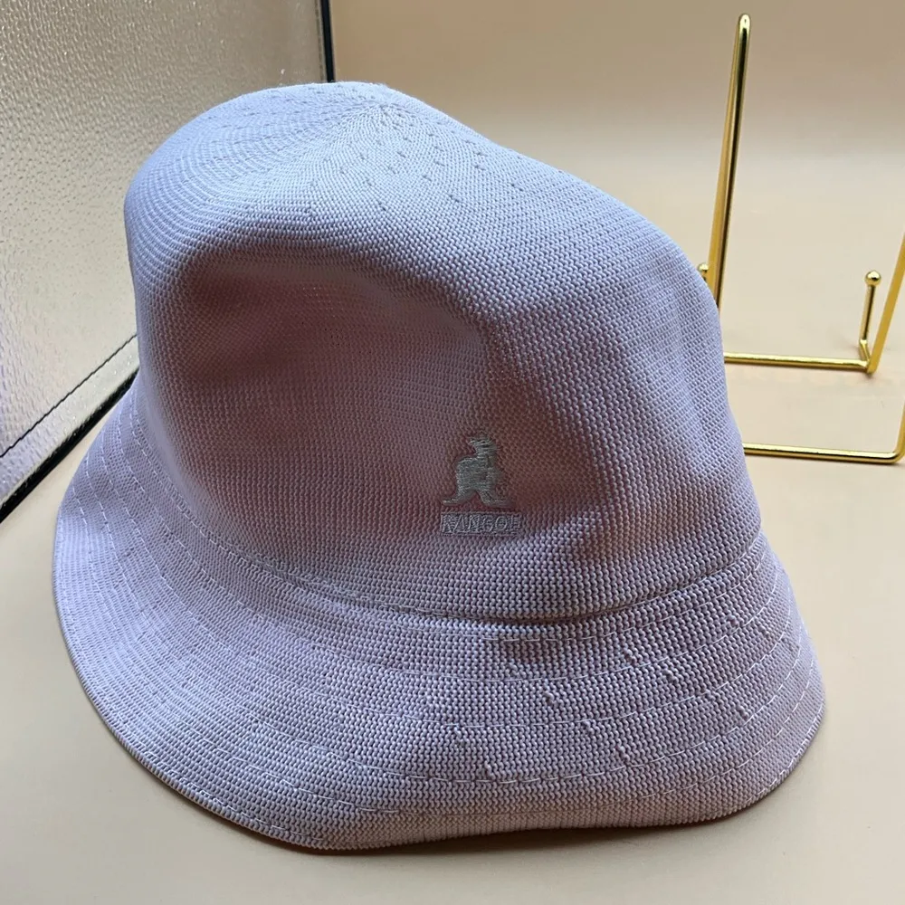 A Rare Vintage KANGOL Safari Knit Tropic Bin Ventair Hat PINK Size Small - Image 4