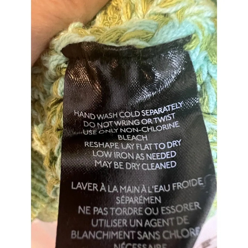 Urban Outfitters BDG Killian Quarter Zip Sweater Large Green Chunky Knit Cropped - Image 9