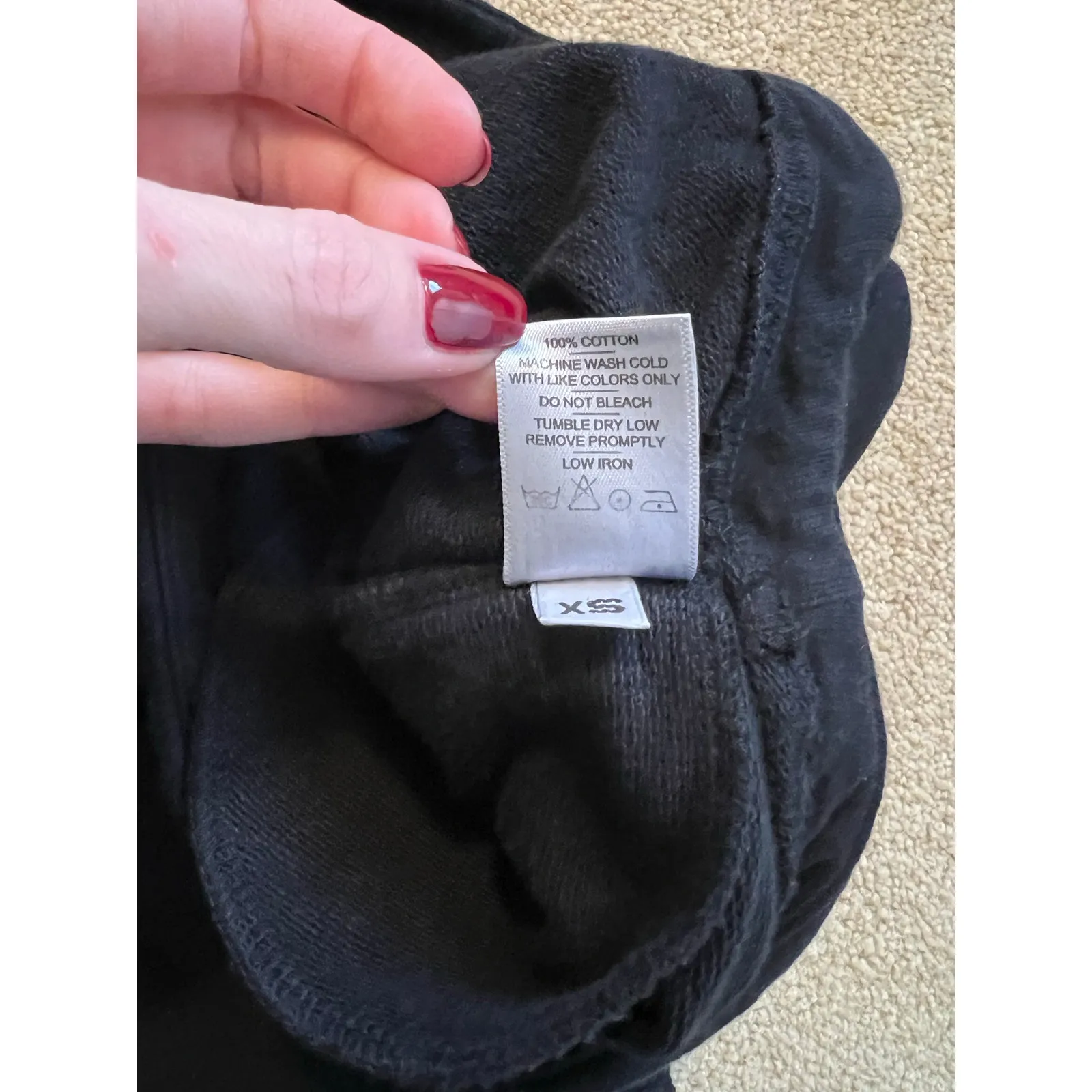 American Giant Women's Curved Hem Cotton Short Black Size XS - Image 6