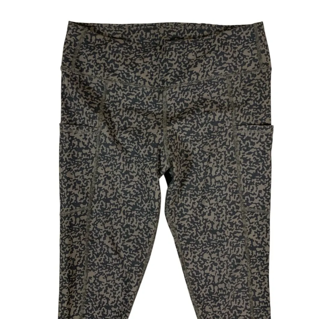 Pact Brown Animal Print Organic Cotton High Waist Leggings S Eco Soft Stretch - Image 2