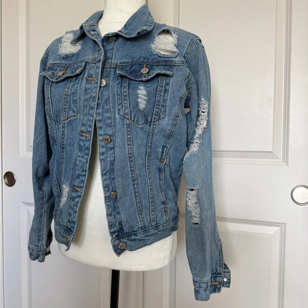Distressed Denim Jacket - Image 2