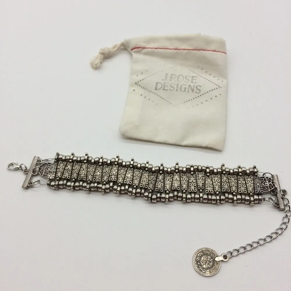 J. Rose Designs Silver Costume Tribal Bracelet - Image 6