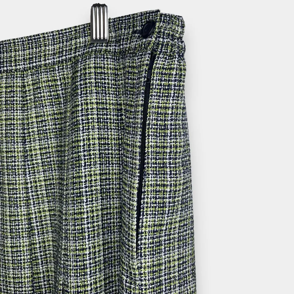 Vintage 18W J.G. HOOK 2 Piece Suit 80's |‎ Jacket & Pleated Skirt Plaid Tweed Black - Image 9