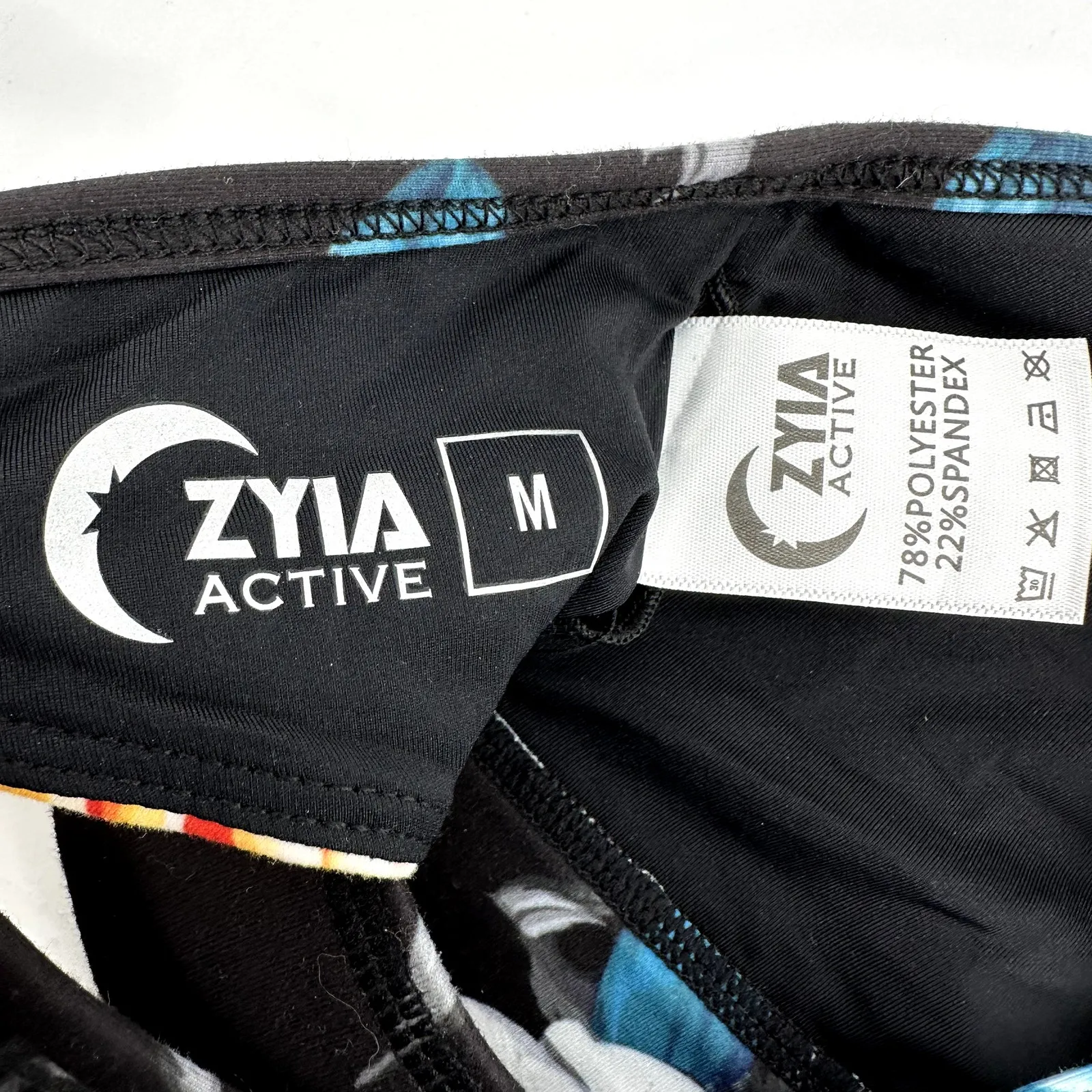 Zyia Active Floral Sports Bra Cross Back Yoga Workout Gym Black Multicolor M - Image 4