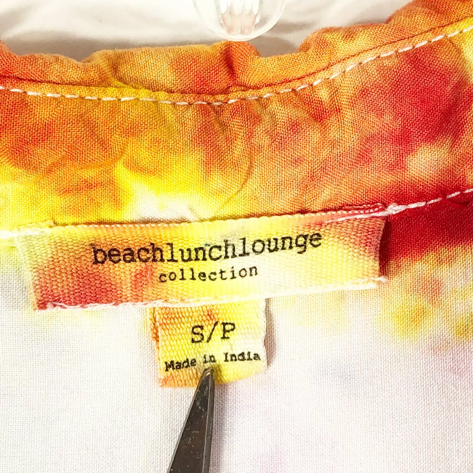 Beach Lunch Lounge Small Top‎ Handmade Tie Dye Rainbow Expert Orange Pink 734 - Image 7