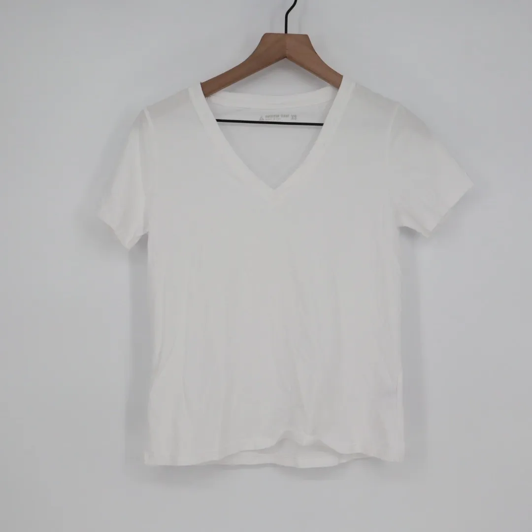 American Giant Classic V Neck T Shirt White Cotton Made USA Size XS - Image 2