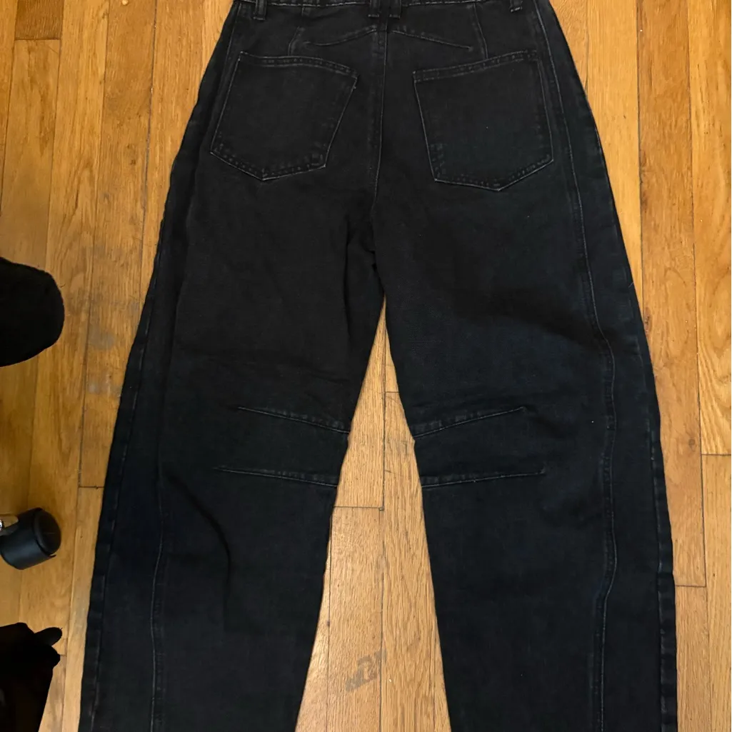 GREAIDEA Mid Rise Barrel Jeans for Women Wide Leg Mid Waist Black - Image 4