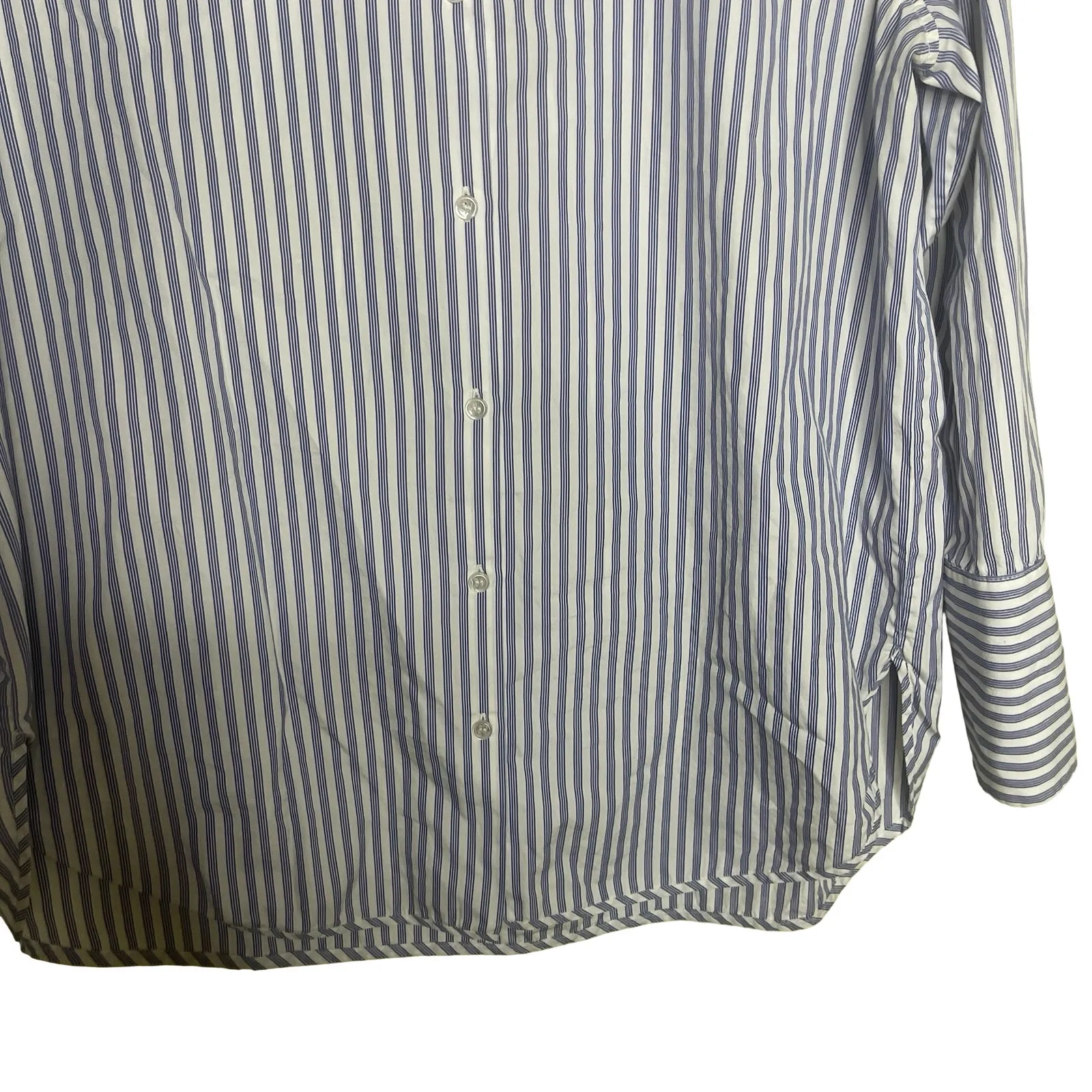 Scanlan Theodore Blue Striped oversized Long Sleeve Button - Image 6