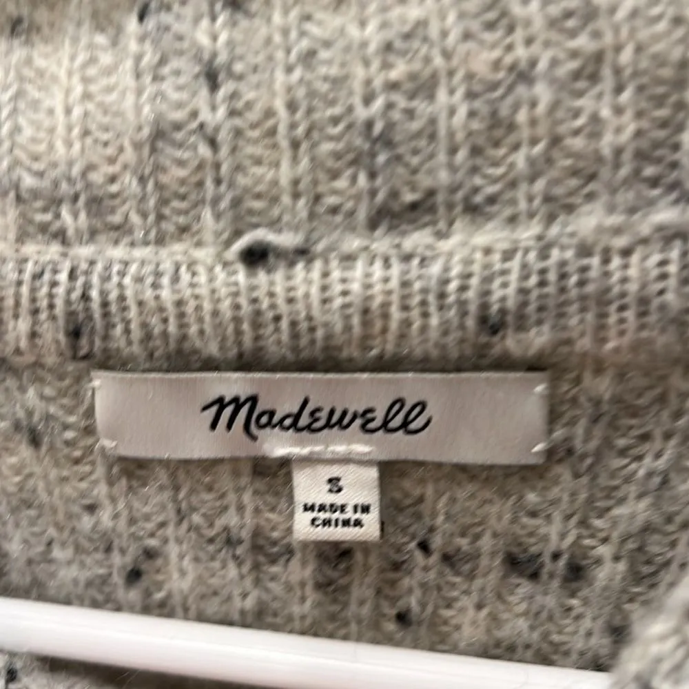 mockneck size small sweater dress gray ribbed preppy classic comfy cozy - Image 2