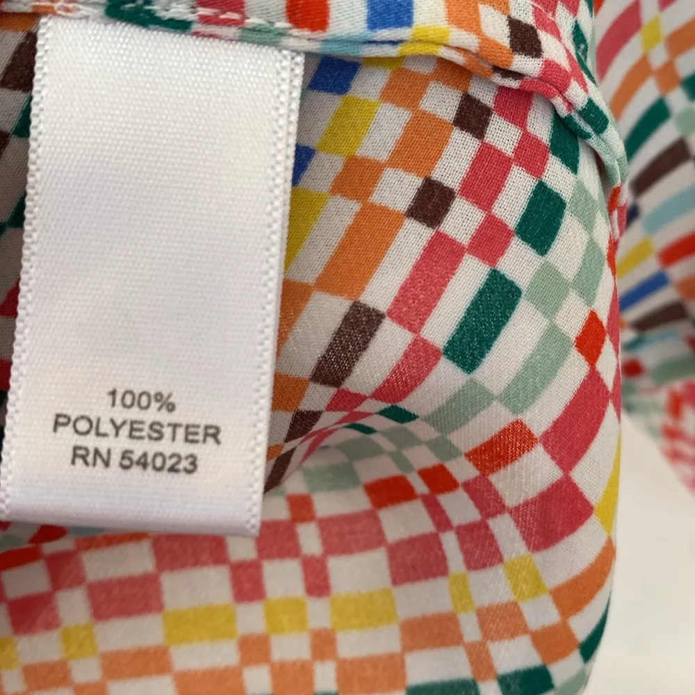 Banana Republic Rainbow Pixel Print Blouse Women’s Size Small Bright Printed Top - Image 8