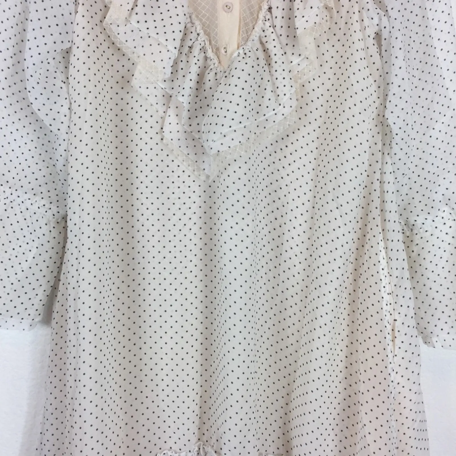 NWT We are HAH Polka Dot Lace Ruffle Swing Mini Dress Small Fairy Coquette Chic Black - Image 6